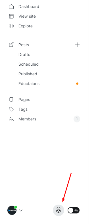 Ghost Settings Panel